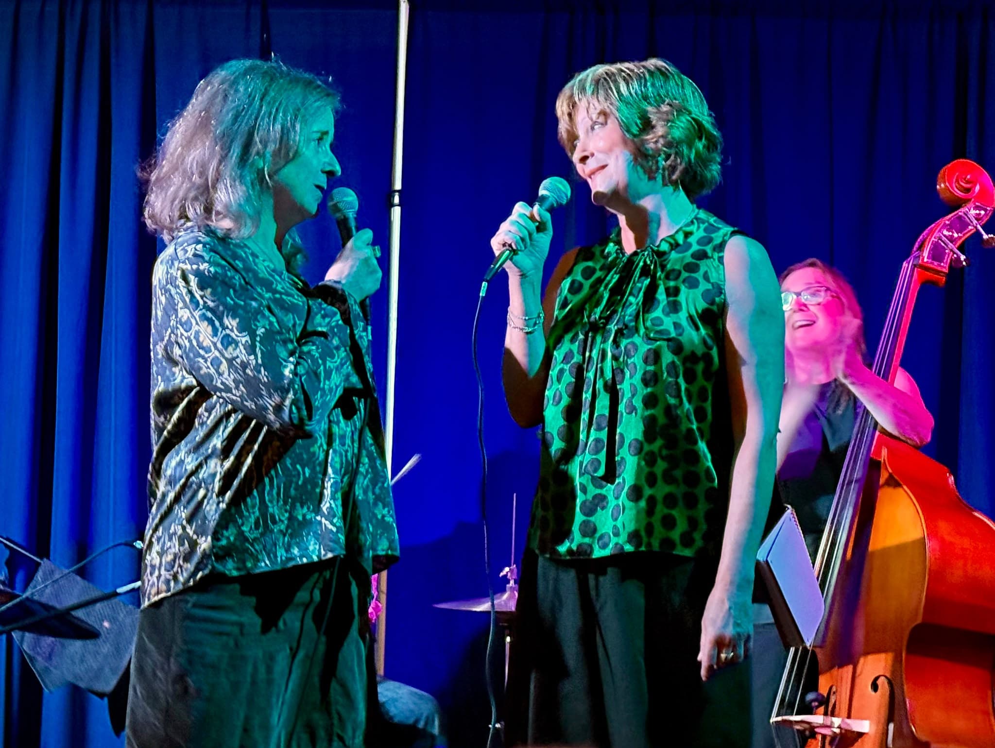 Two local singers performing a duet