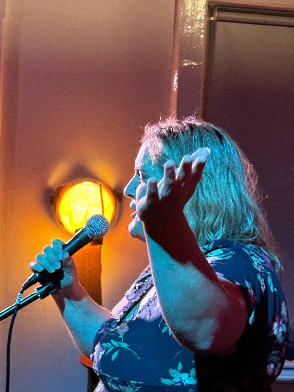 Local singer performing on stage