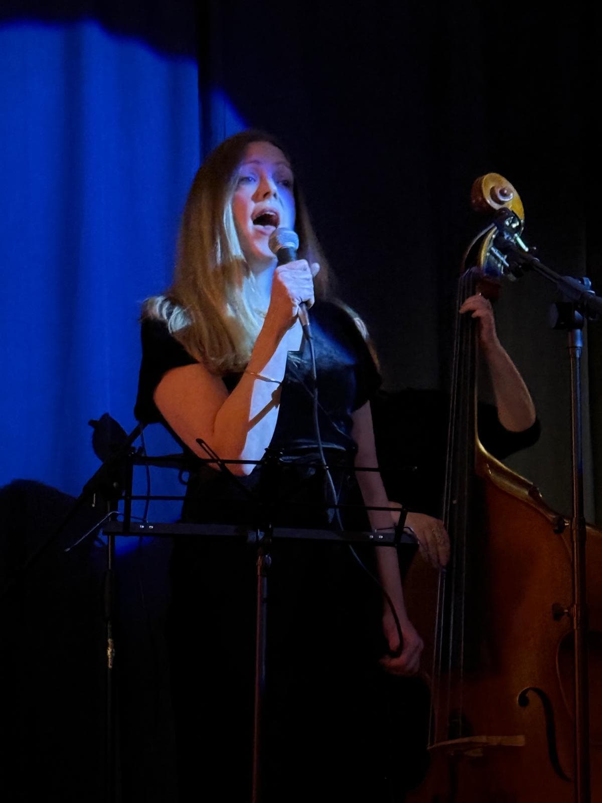 Local singer performing at Pop Up Jazz Club