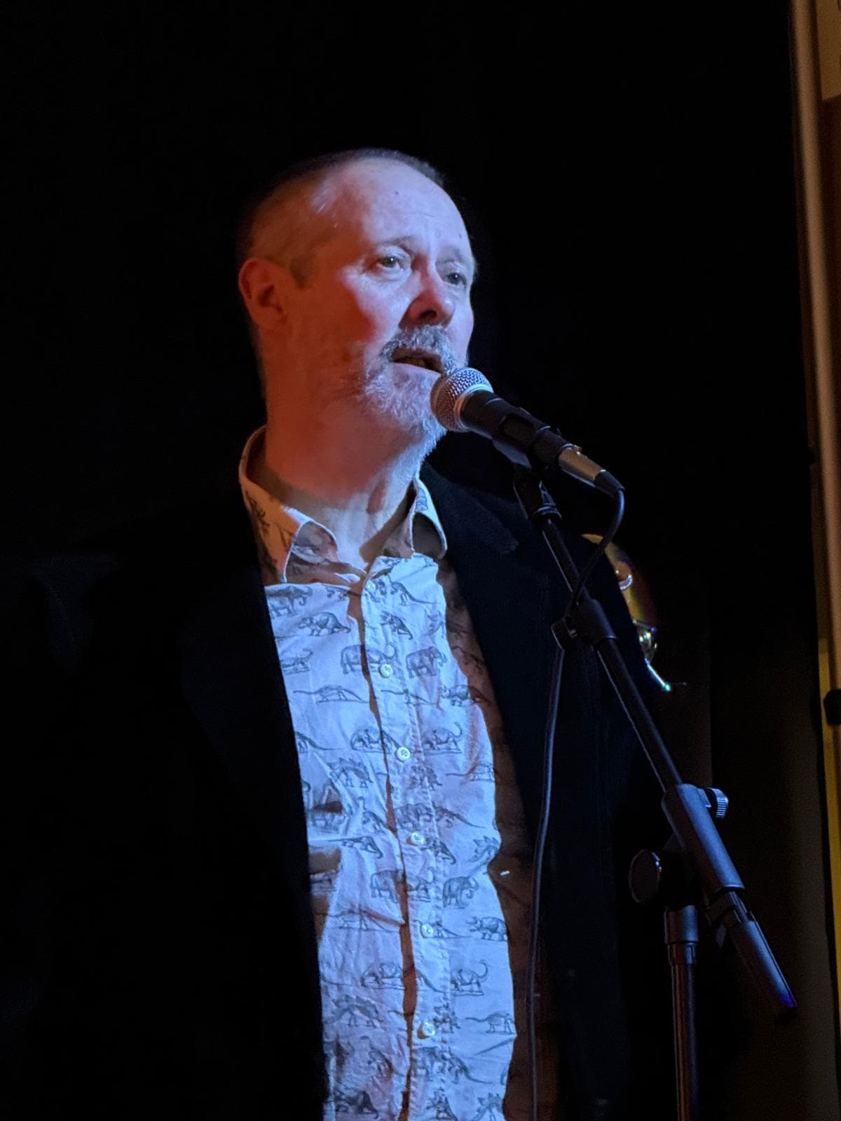 Local singer at the microphone