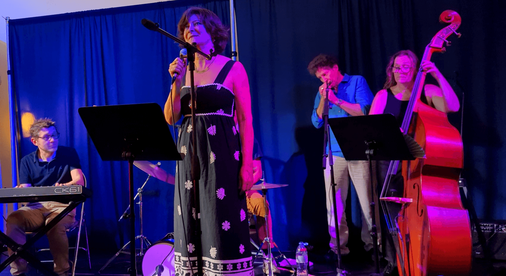 Local singer performing with the full house band